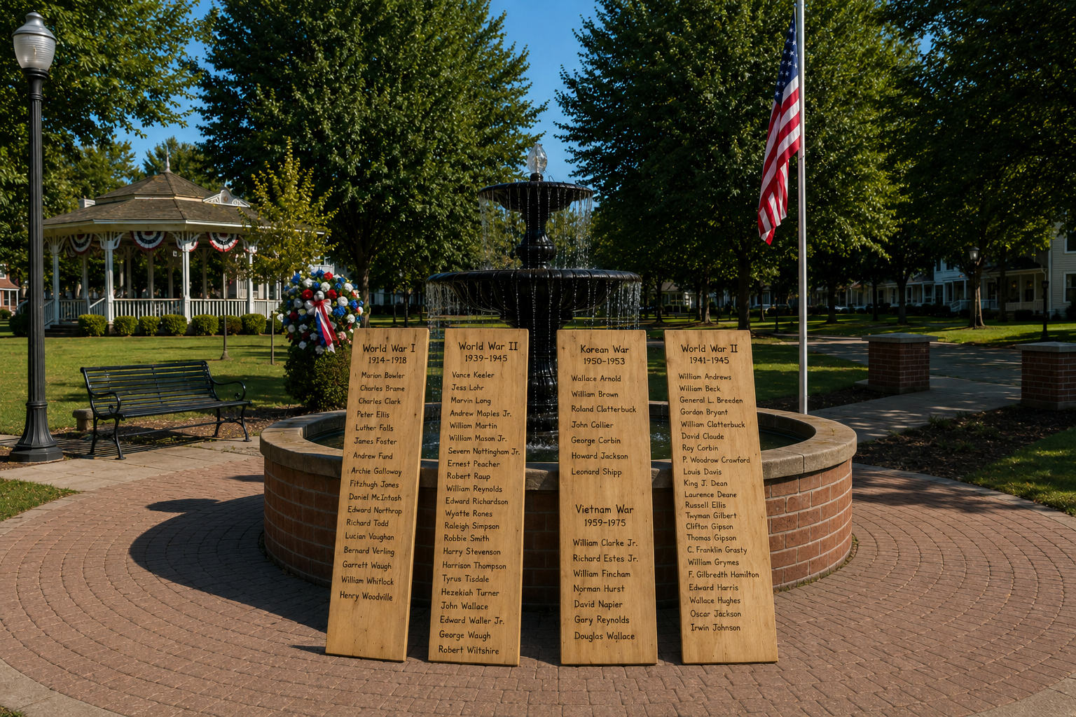 Memorial name boards honoring Orange County’s fallen veterans